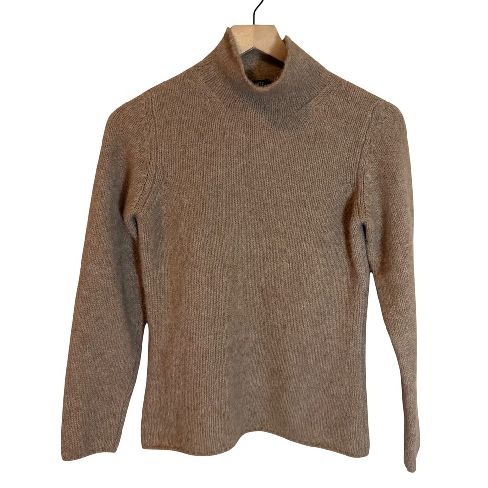 Lafayette 148 New York Sweater Petite P Brown Cashmere Blend Mock Neck
